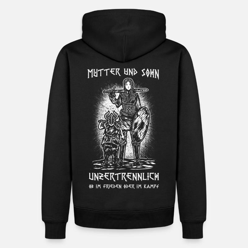 Mutter & Sohn - Männer Premium Bio Hoodie - Schwarz