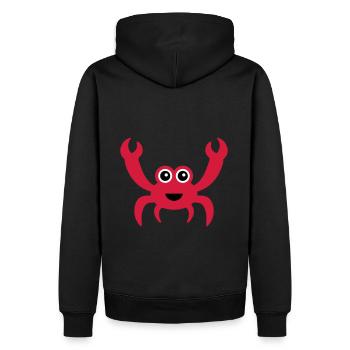 Fröhliche Krabbe mit Kulleraugen - Männer Premium Bio Hoodie - Schwarz - Hinten - Nico (187cm)