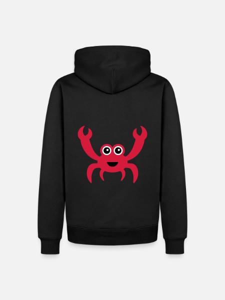 Fröhliche Krabbe mit Kulleraugen - Männer Premium Bio Hoodie - Schwarz
