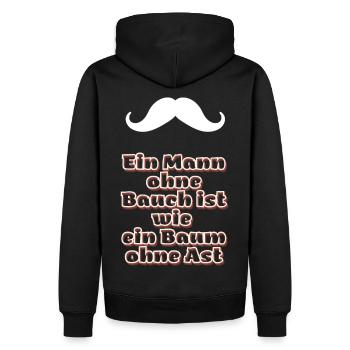 Mann ohne Bauch - Männer Premium Bio Hoodie - Schwarz - Hinten - Nico (187cm)