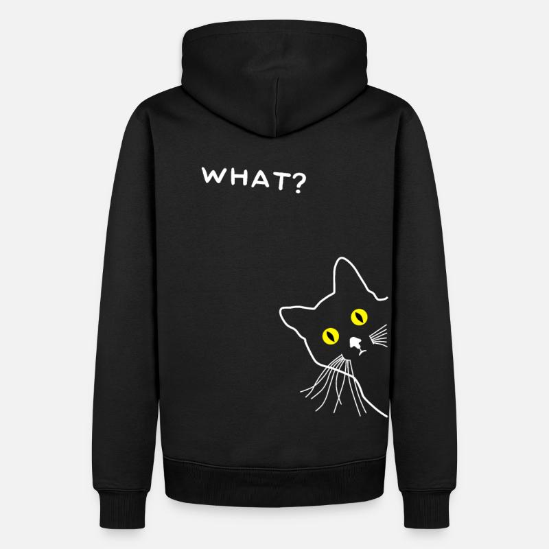 Chat curieux - Sweat à capuche Premium bio Homme - noir