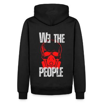 Sweat-shirt Rave 💊 "We the people" Rave wear - Sweat à capuche Premium bio Homme - noir - Dos - Nico (187cm)