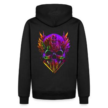 Skull - Men’s Premium Organic Hoodie - black - Back - Nico (187cm)