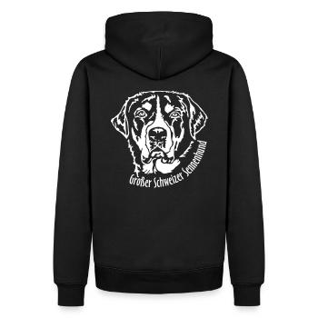 492 Grand Bouvier Suisse - Sweat à capuche Premium bio Homme - noir - Dos - Nico (187cm)