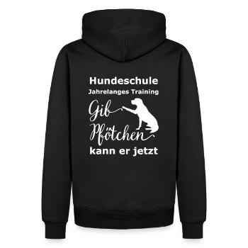 Gib Pfötchen kann er jetzt | Hundeschule lustig - Männer Premium Bio Hoodie - Schwarz - Hinten - Nico (187cm)
