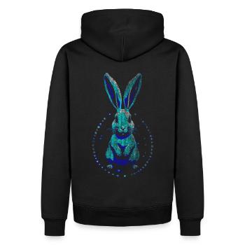 accueil Blue Art Lapin de Pâques Lapin - Sweat à capuche Premium bio Homme - noir - Dos - Nico (187cm)