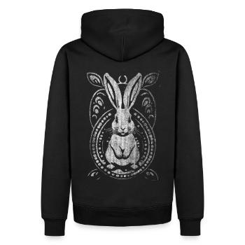 Lapin de Pâques rétro - Sweat à capuche Premium bio Homme - noir - Dos - Nico (187cm)