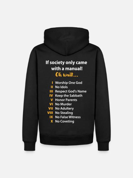 Manual To Life - lumière - Sweat à capuche Premium bio Homme - noir