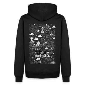Noël minimaliste - Sweat à capuche Premium bio Homme - noir - Dos - Nico (187cm)