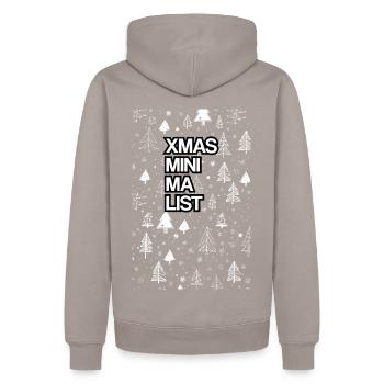 XMAS Minimalistisch - Männer Premium Bio Hoodie - Taupe - Hinten - Nico (187cm)