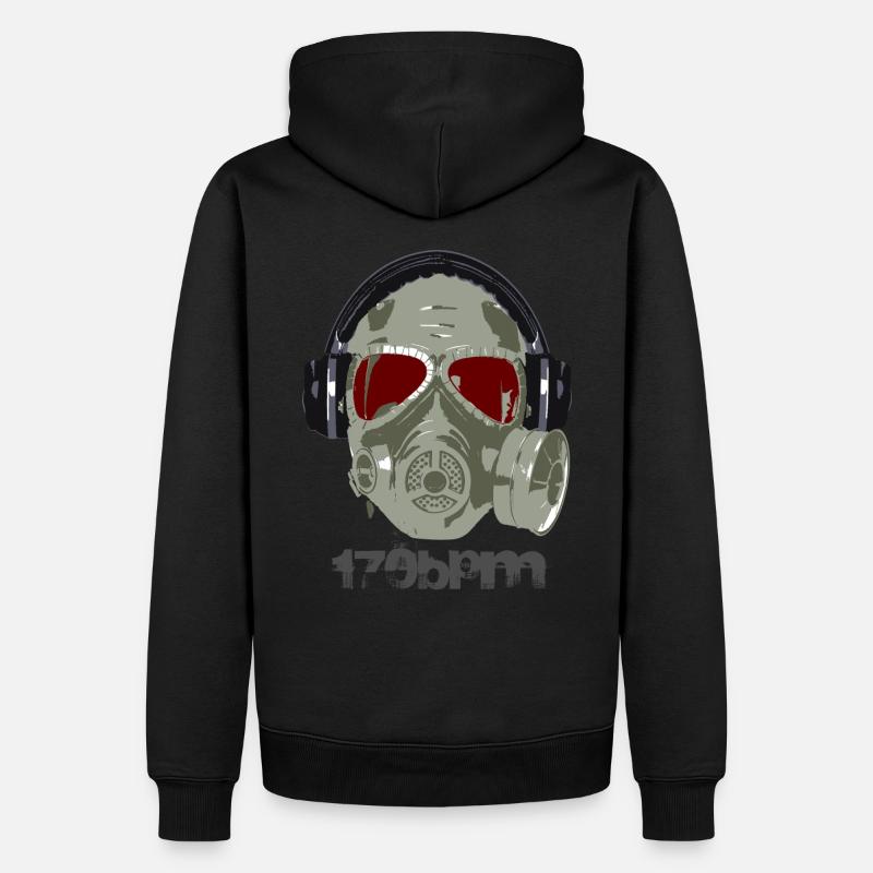 Hard Techno - Casque 170bpm Raver - Sweat à capuche Premium bio Homme - noir