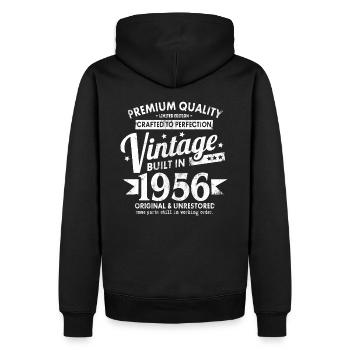 VINTAGE BUILT IN 1956 COOL 65. GEBURTSTAG GESCHENK - Männer Premium Bio Hoodie - Schwarz - Hinten - Nico (187cm)