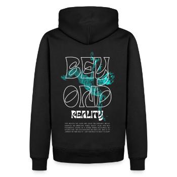 Au-delà de la réalité (spirituel, trippant) - Sweat à capuche Premium bio Homme - noir - Dos - Nico (187cm)