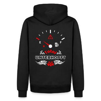 Total Unterhopft Bier Tank Display Tacho - Männer Premium Bio Hoodie - Schwarz - Hinten - Nico (187cm)