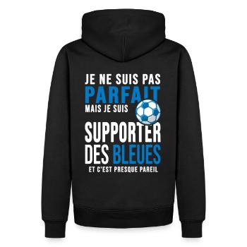 football féminin supporter des bleues france - Sweat à capuche Premium bio Homme - noir - Dos - Nico (187cm)