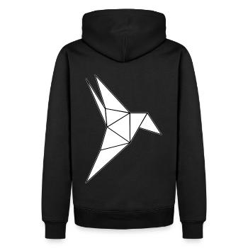 Colibri Origami Oiseau - Sweat à capuche Premium bio Homme - noir - Dos - Nico (187cm)