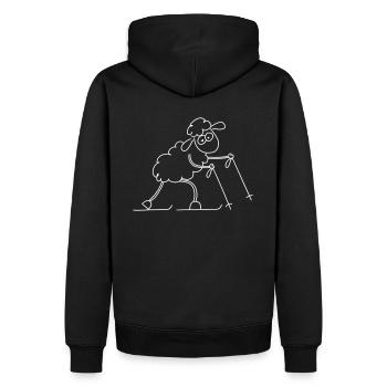 Tourenskischafe - Männer Premium Bio Hoodie - Schwarz - Hinten - Nico (187cm)