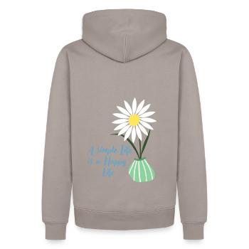 pâquerette - Sweat à capuche Premium bio Homme - taupe - Dos - Nico (187cm)