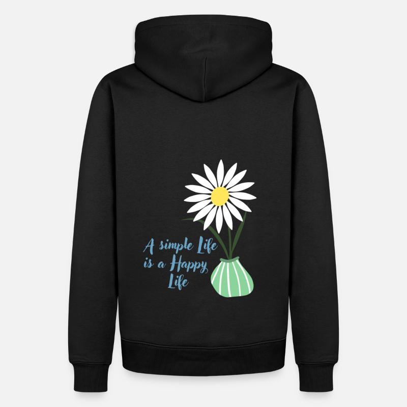 Gänseblümchen - Männer Premium Bio Hoodie - Schwarz