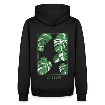 Monstera Variegata Plant Artwork - Männer Premium Bio Hoodie - Schwarz - Hinten - Nico (187cm)