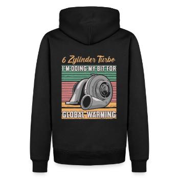 V6Turbo audiophile Tuner - Dieselholics - Männer Premium Bio Hoodie - Schwarz - Hinten - Nico (187cm)
