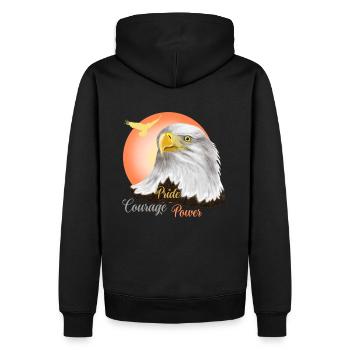 Adler - Männer Premium Bio Hoodie - Schwarz - Hinten - Nico (187cm)