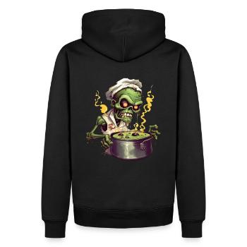 Zombie Cook - Men’s Premium Organic Hoodie - black - Back - Nico (187cm)