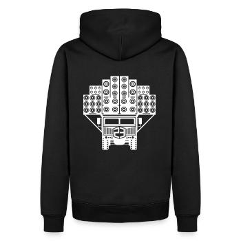 sound truck 23 - Männer Premium Bio Hoodie - Schwarz - Hinten - Nico (187cm)