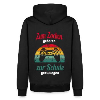 Retro Gaming Shirt | Vintage Game Shirt für Zocker - Männer Premium Bio Hoodie - Schwarz - Hinten - Nico (187cm)