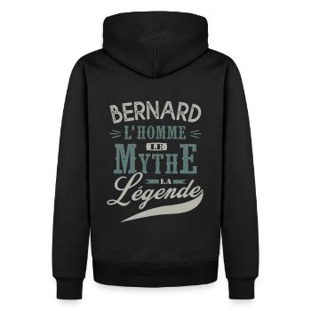 Bernard l homme le mythe la légende humour prénom - Sweat à capuche Premium bio Homme - noir - Dos - Nico (187cm)