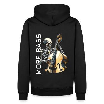 Skelett spielt Kontrabass - Männer Premium Bio Hoodie - Schwarz - Hinten - Nico (187cm)