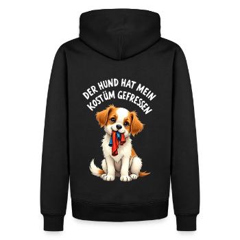 Kein Kostüm Hund Kostüm gefressen Karneval lustig - Männer Premium Bio Hoodie - Schwarz - Hinten - Nico (187cm)