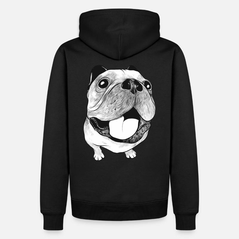 Bouledogue Français - Drôle d'humour - Sweat à capuche Premium bio Homme - noir