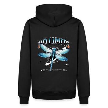 No Limits Dragonfly - Männer Premium Bio Hoodie - Schwarz - Hinten - Nico (187cm)
