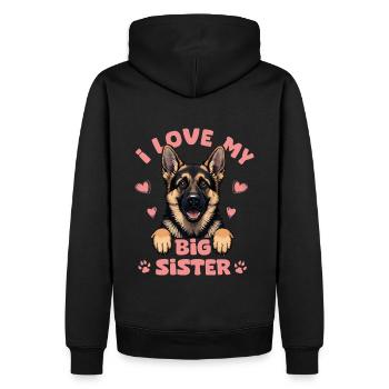 I love my big sister Berger Allemand enfant bébé - Sweat à capuche Premium bio Homme - noir - Dos - Nico (187cm)