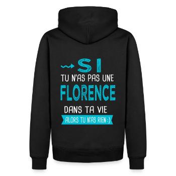 Florence Si tu n as pas une florence - Sweat à capuche Premium bio Homme - noir - Dos - Nico (187cm)