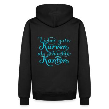 mieux vaut de bonnes COURBES que de mauvaises BORDURES, nettsfetz - Sweat à capuche Premium bio Homme - noir - Dos - Nico (187cm)