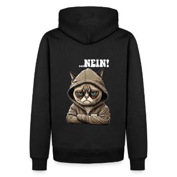 Nein! Neinsager - Mitarbeiter Arbeitskollegen - Männer Premium Bio Hoodie - Schwarz - Hinten - Nico (187cm)
