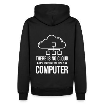 There Is No Cloud It's Just Someone Else's - Men’s Premium Organic Hoodie - black - Back - Nico (187cm)