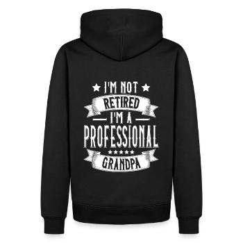Je ne suis pas à la retraite JE SUIS UN GRAND-PÈRE PROFESSIONNEL OPA - Sweat à capuche Premium bio Homme - noir - Dos - Nico (187cm)