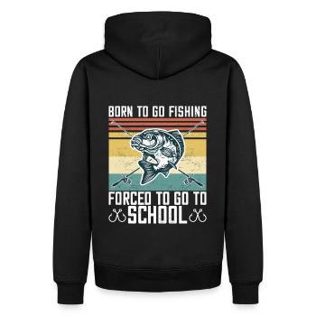 Born To Go Fishing Bass Fisch Fischer Jungen - Männer Premium Bio Hoodie - Schwarz - Hinten - Nico (187cm)
