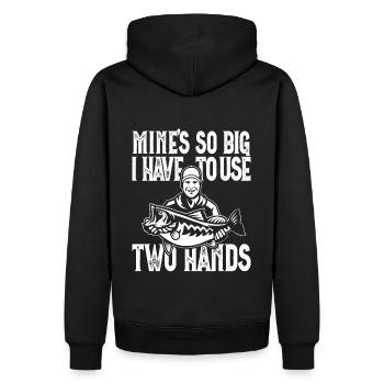 Des mines si grosses que je dois utiliser une perche à deux mains - Sweat à capuche Premium bio Homme - noir - Dos - Nico (187cm)