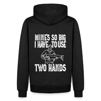 Des mines si grosses que je dois utiliser une perche à deux mains - Sweat à capuche Premium bio Homme - noir - Dos - Nico (187cm)