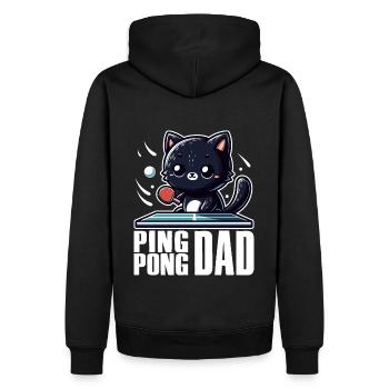 Table Tennis Katze Pingpong Black Cat Dad Outfit - Sweat à capuche Premium bio Homme - noir - Dos - Nico (187cm)