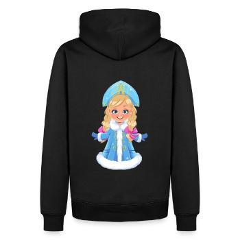 Ded Moroz Snegurotschka russischer Weihnachtsmann - Männer Premium Bio Hoodie - Schwarz - Hinten - Nico (187cm)