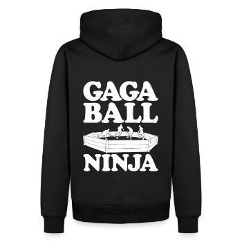 Gaga Ball Dodgeball Gagaball Spieler Gaga Ball - Männer Premium Bio Hoodie - Schwarz - Hinten - Nico (187cm)