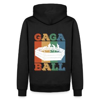 Gaga Ball Dodgeball Gagaball Spieler Gaga Ball - Männer Premium Bio Hoodie - Schwarz - Hinten - Nico (187cm)