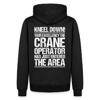 Kranführer Kranfahrer Kran Crane Operator - Männer Premium Bio Hoodie - Schwarz - Hinten - Nico (187cm)