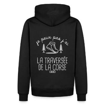 Randonnée Corse GR20 randonneur randonneur Marcher - Sweat à capuche Premium bio Homme - noir - Dos - Nico (187cm)