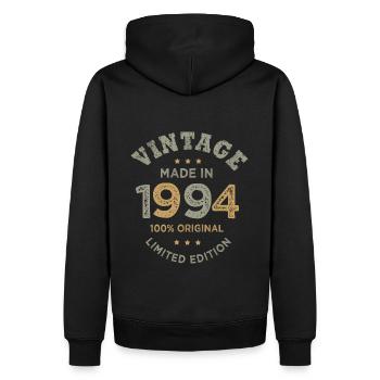 Né en 1994 Vintage 1994 anniversaire - Sweat à capuche Premium bio Homme - noir - Dos - Nico (187cm)